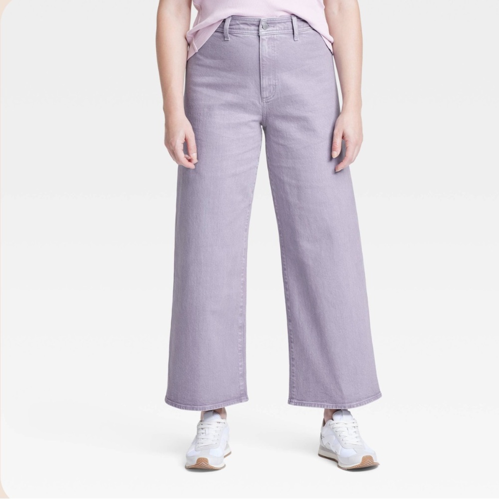 Universal Thread Women's Purple High-Rise Sailor Wide Leg Ankle Jeans